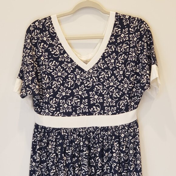 Kimi + Kai Maternity Floral V Neck Blue Dress Size Small - Picture 2 of 9